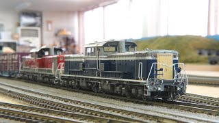 HOゲージ 16番 ムサシノモデル DD51 重連貨物 - YouTube