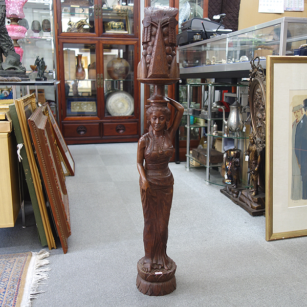 東南アジアの木彫り女性像、入荷しました。 | 骨董品の買取なら杉並区