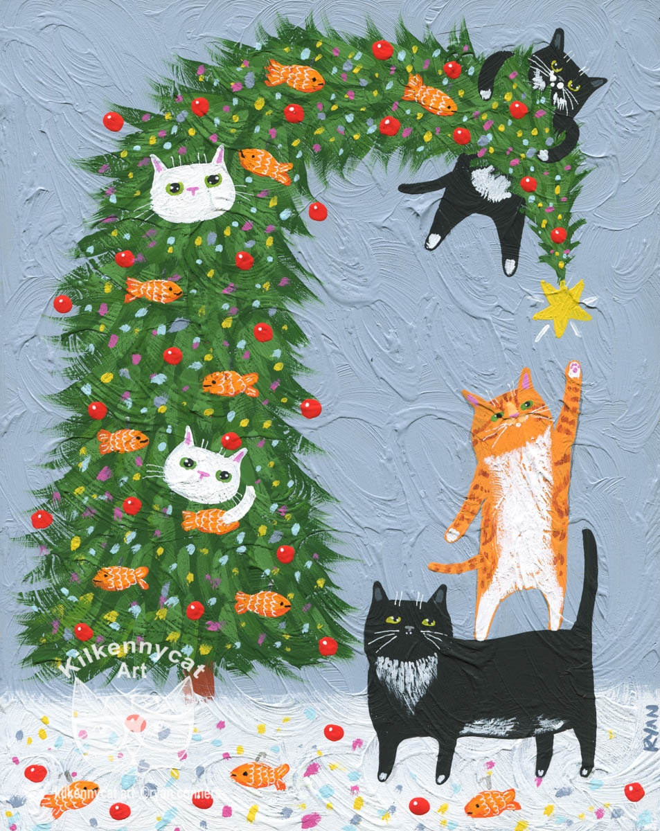 Ginger Cat Ugly Christmas Sweater – Ryan Conners KilkennyCat Art