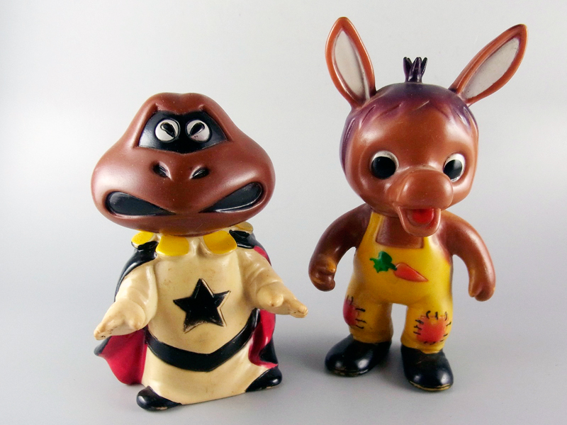 ソフビ ロバくん ガマ親分 セットで おはようこどもショー ニッコー