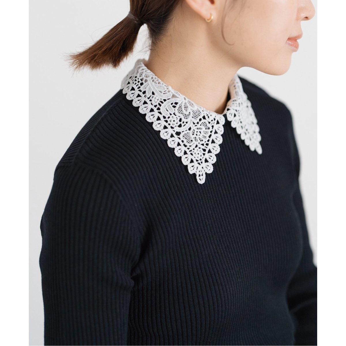 レース襟ホールガーメント リブプルオーバー | イエナ(IENA) | マルイ