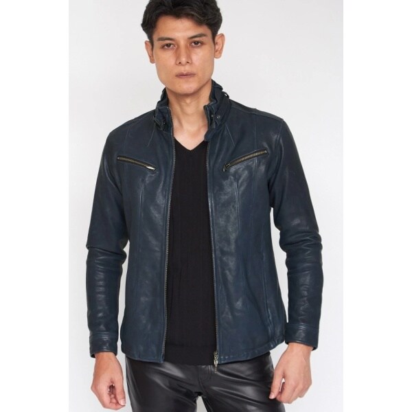 TORNADO MART∴スタンドウォッシュドレザーブルゾン | トルネード