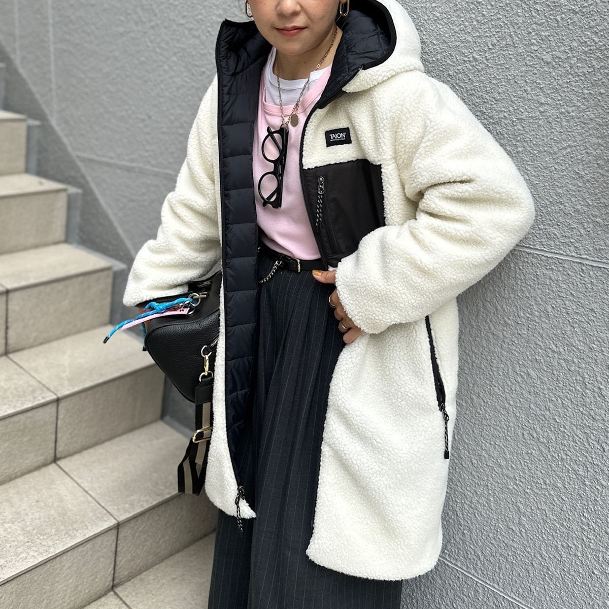 ◇【WEB限定】【TAION/タイオン】別注ボア×ダウンフードコート