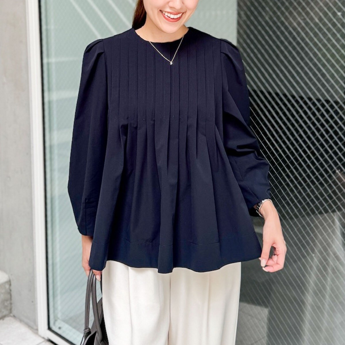 ブラウス シャツ リボンニットツイードショートプルオーバーブラウス