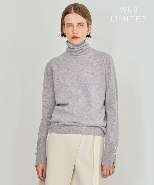 セール】 【WEB限定・洗える】ALSACE / パール釦タートルネックウール