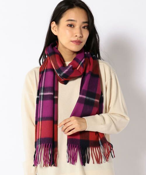 セール】 BEGG&CO:ウールアンゴラチェックマフラー （マフラー