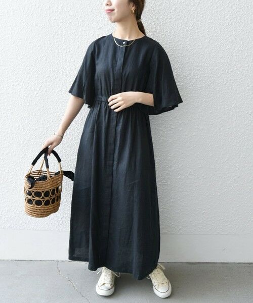 セール】 SHIPS any:〈洗濯機可能〉オーガニック リネン フレア