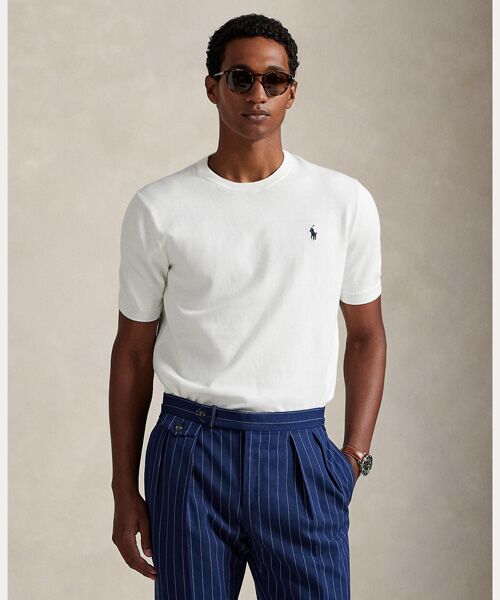 コットン クルーネック ショートスリーブ セーター （ニット・セーター