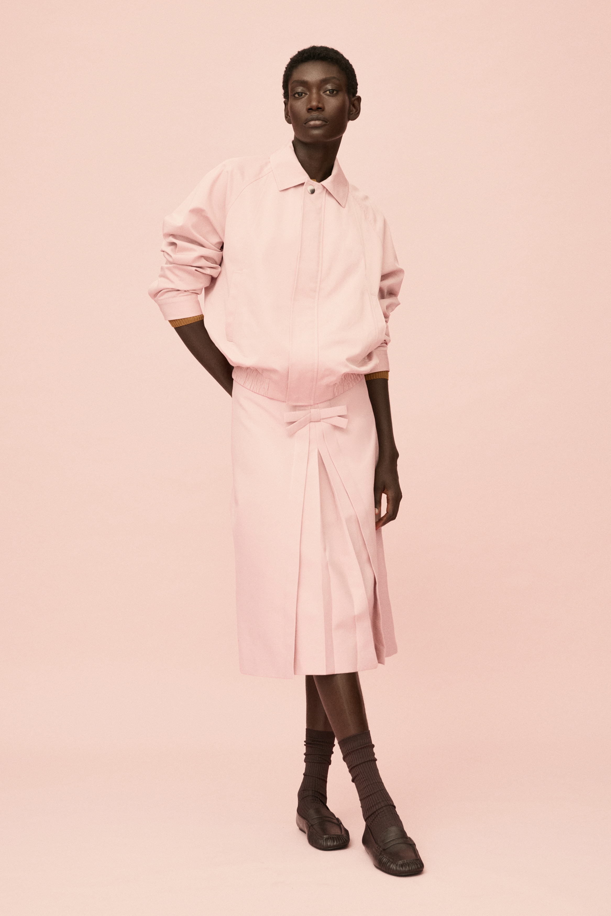 フロントリボンスカート - パウダーピンク - レディース | H&M JP