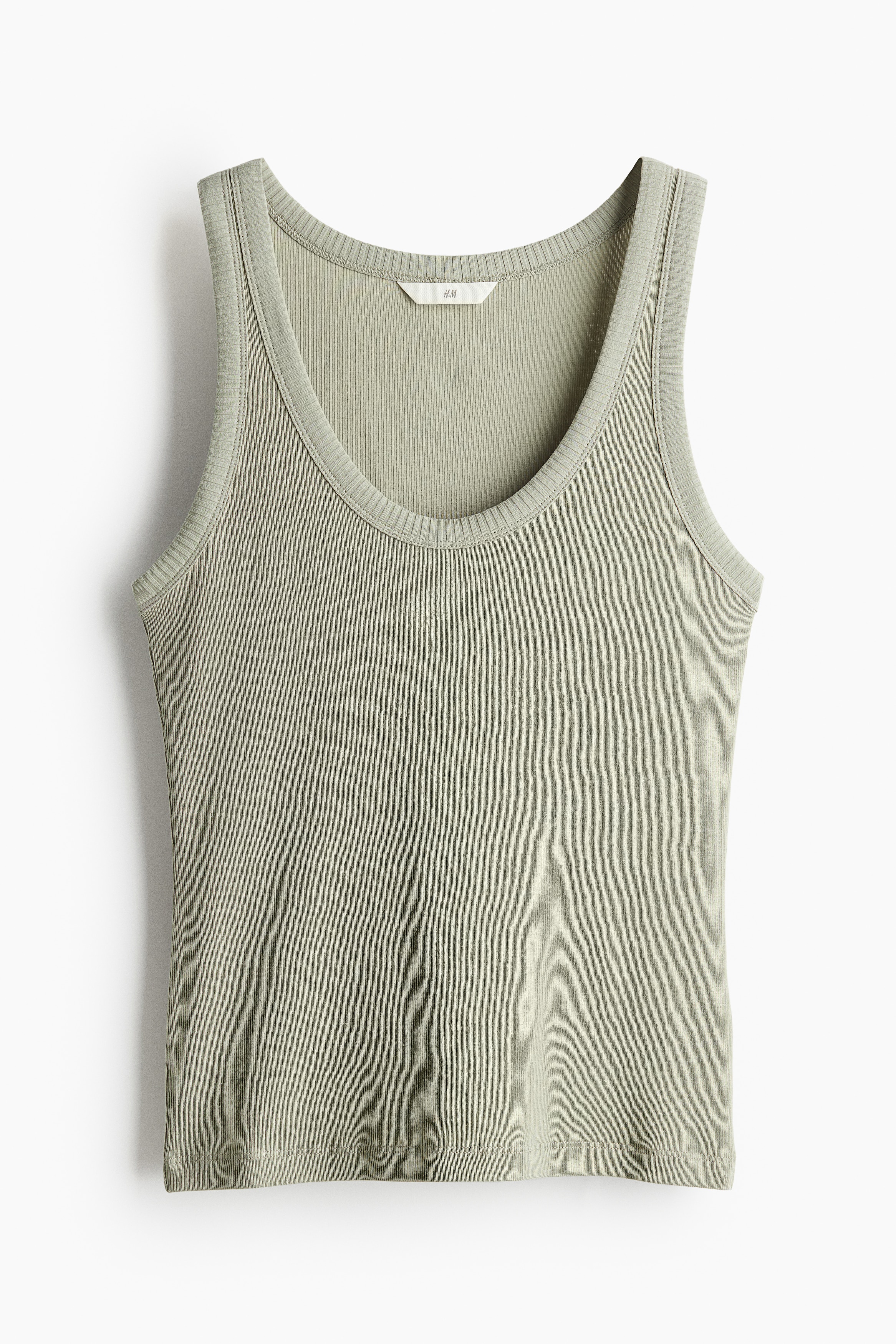 タンクトップ - ライトカーキグリーン - レディース | H&M JP