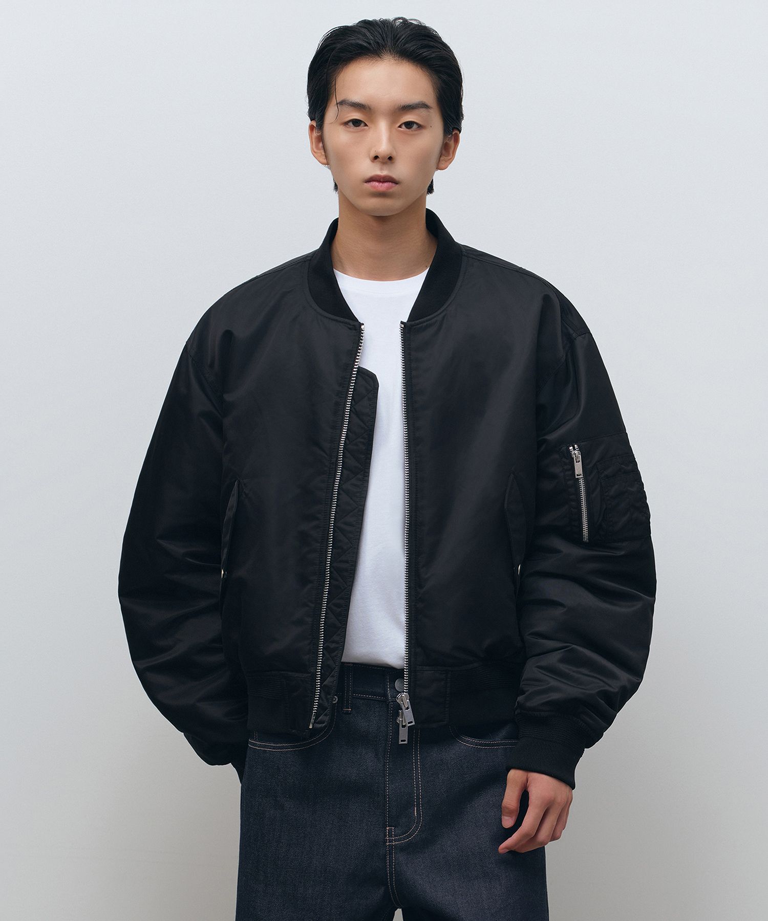 MUSINSA公式 | MUSINSA STANDARD ショートMA-1ボマージャケット[ブラック]