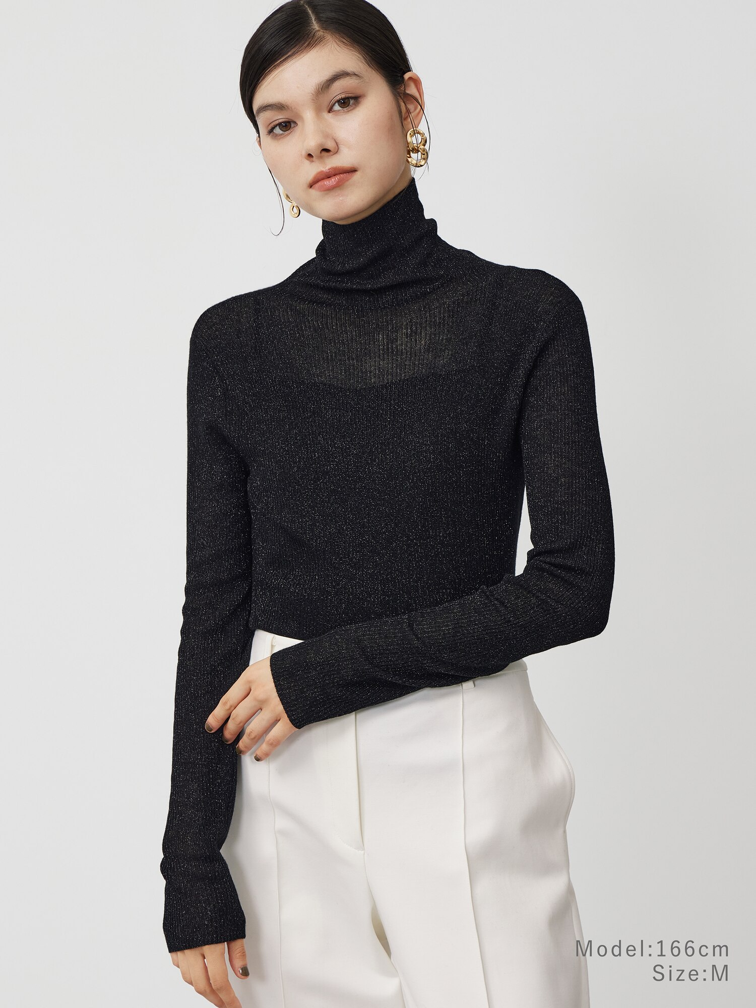 PLST(プラステ)公式 | ラメシアーリブタートルネックセーター