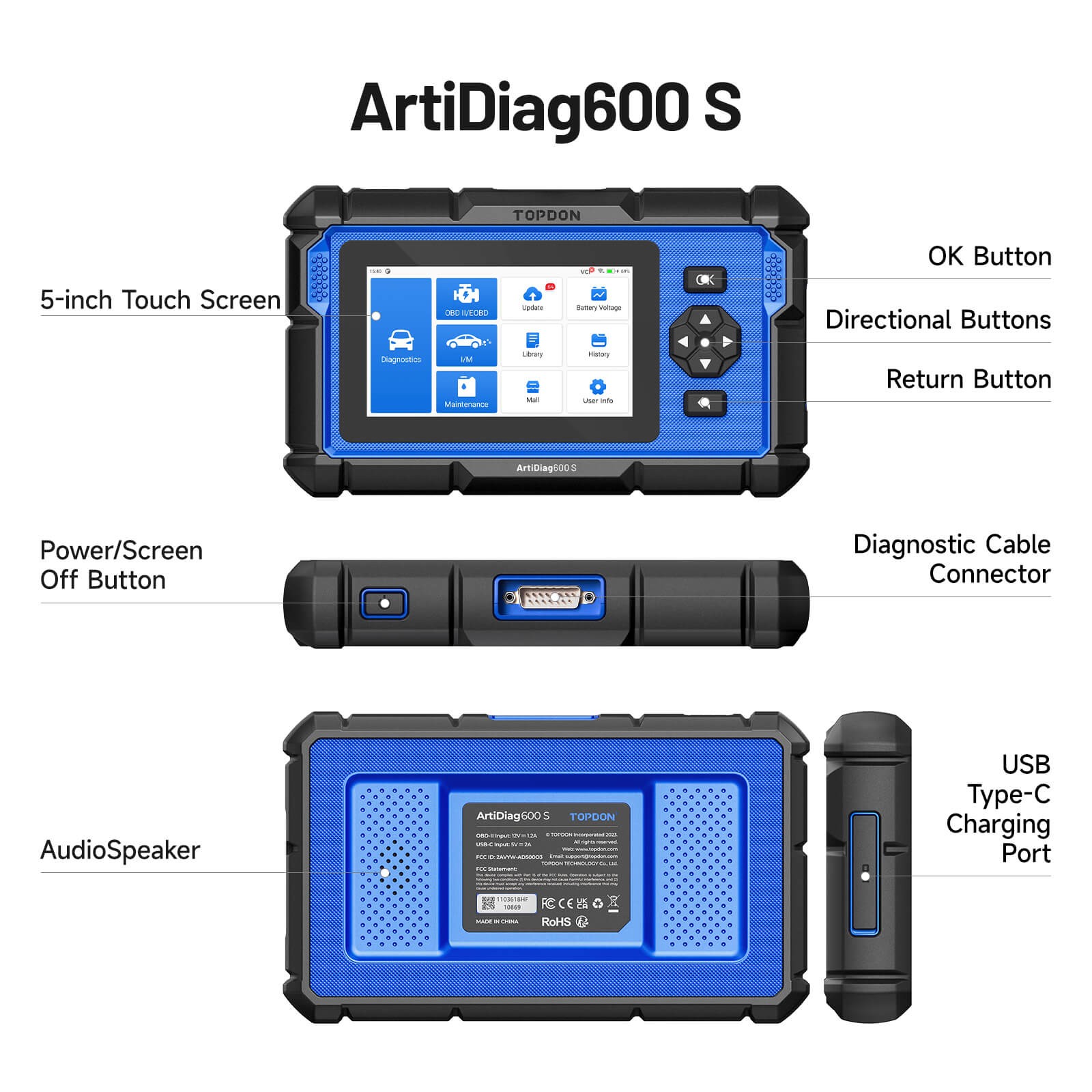 2026 TOPDON ArtiDiag 600S Automotive OBD2 Scanner 9 Hot Resets