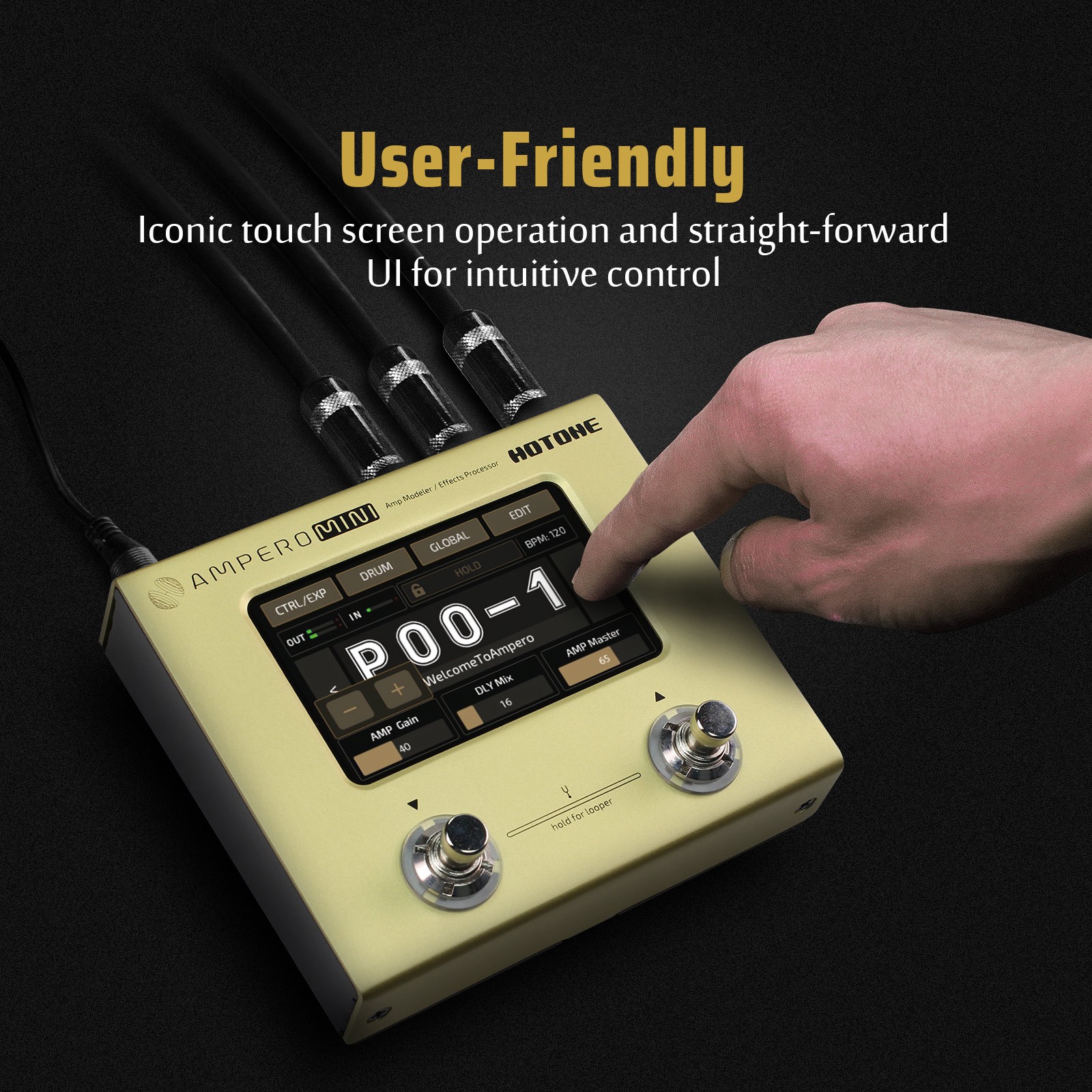 Hotone Ampero Mini MP-50 Guitar Bass Amp Modeling IR Cabinets