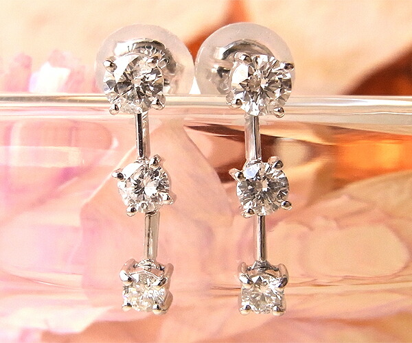 楽天市場】ピアス K18WG ホワイトゴールド ダイヤモンド ゆらゆら