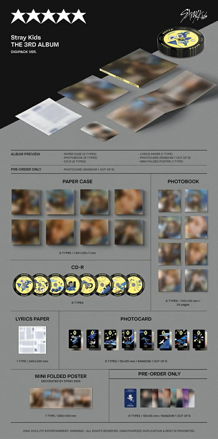 楽天市場】[即日-Y] 8種選択 Stray Kids THE 3RD [5-star] DIGIPACK