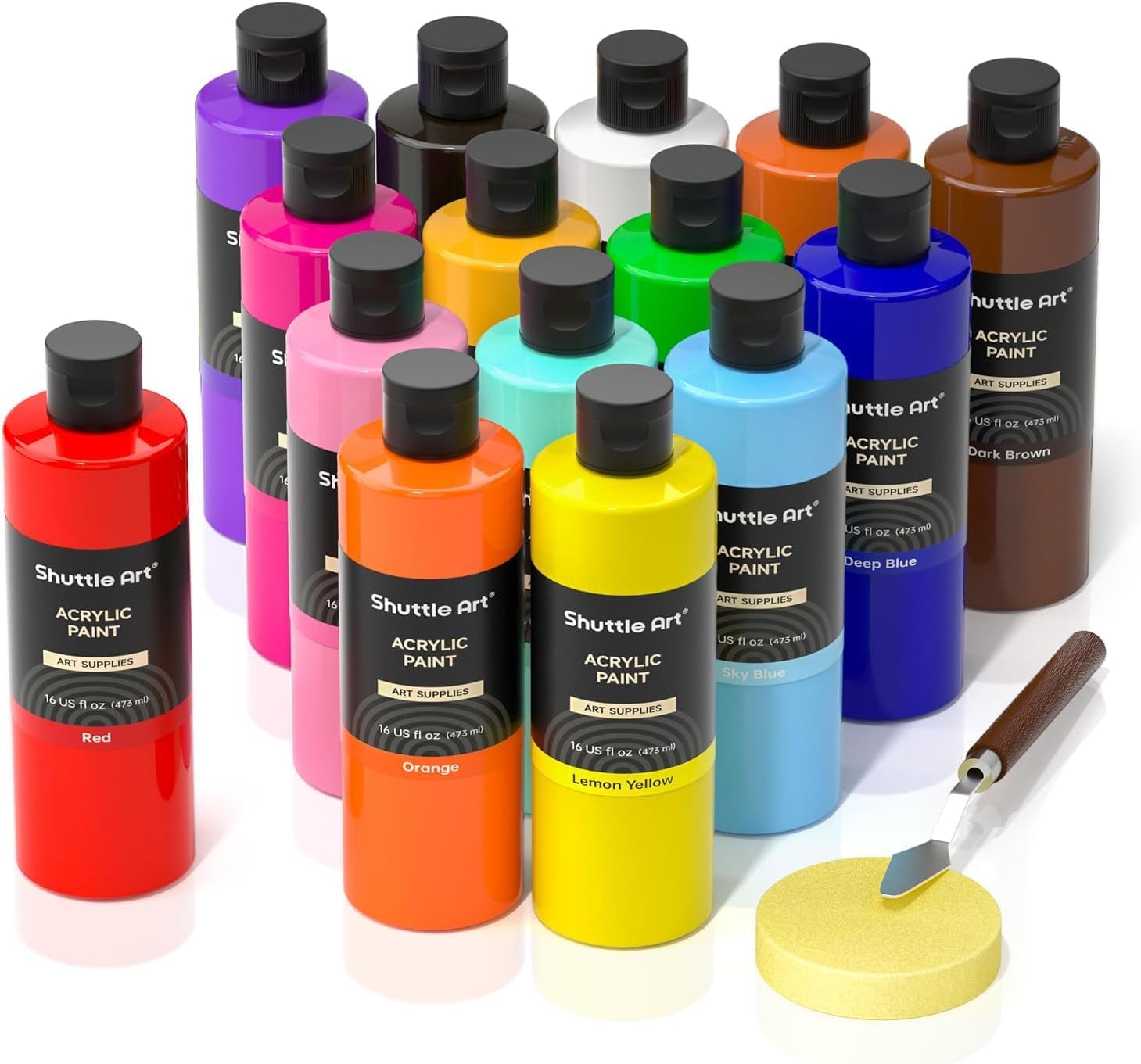 楽天市場】【送料無料】アクリル絵の具 473ml 14 ~15色セット 大容量