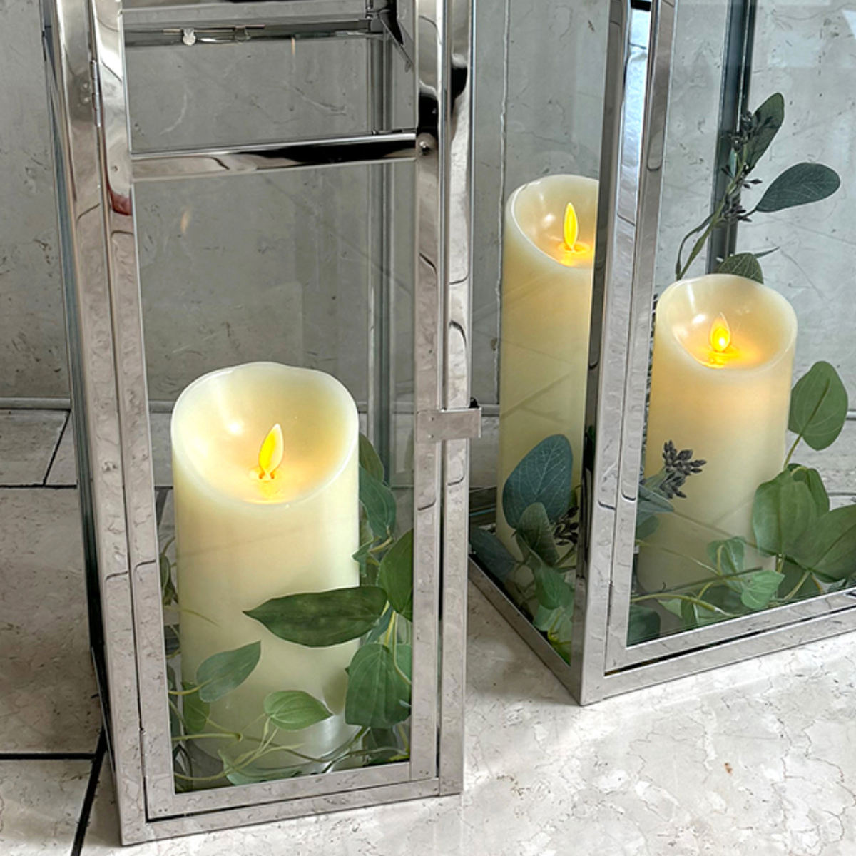 楽天市場】ディスプレイケース シルバーランタン M ガラス キャンドル