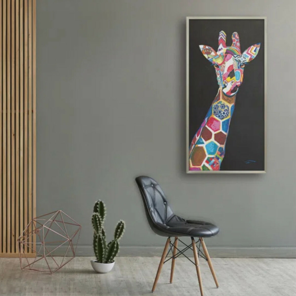 楽天市場】アートパネル オイルペイントアート 『ジラフ シック』 53