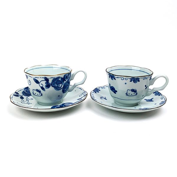 サンリオ ハローキティ ブルーローズ ペアカップ＆ソーサー ティー