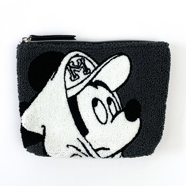 ディズニー ミッキー サガラ ポーチ 黒 化粧ポーチ もこもこ 小物入れ