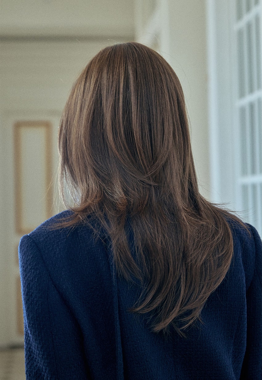 総手植えフルウィッグ)レイヤードパーマ エミリン（モースト原糸）