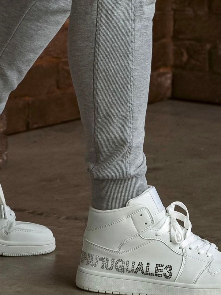 1PIU1UGUALE3 RELAX - ラインストーンロゴハイカットスニーカー