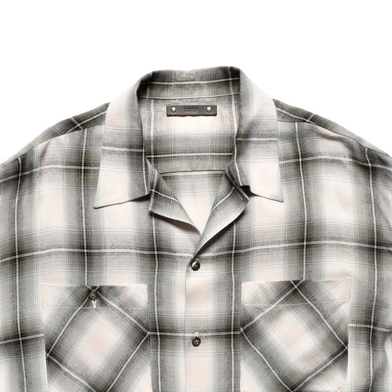 MINEDENIM - R.Ombre Open Collar SH (BLT) / レーヨンオンブレ