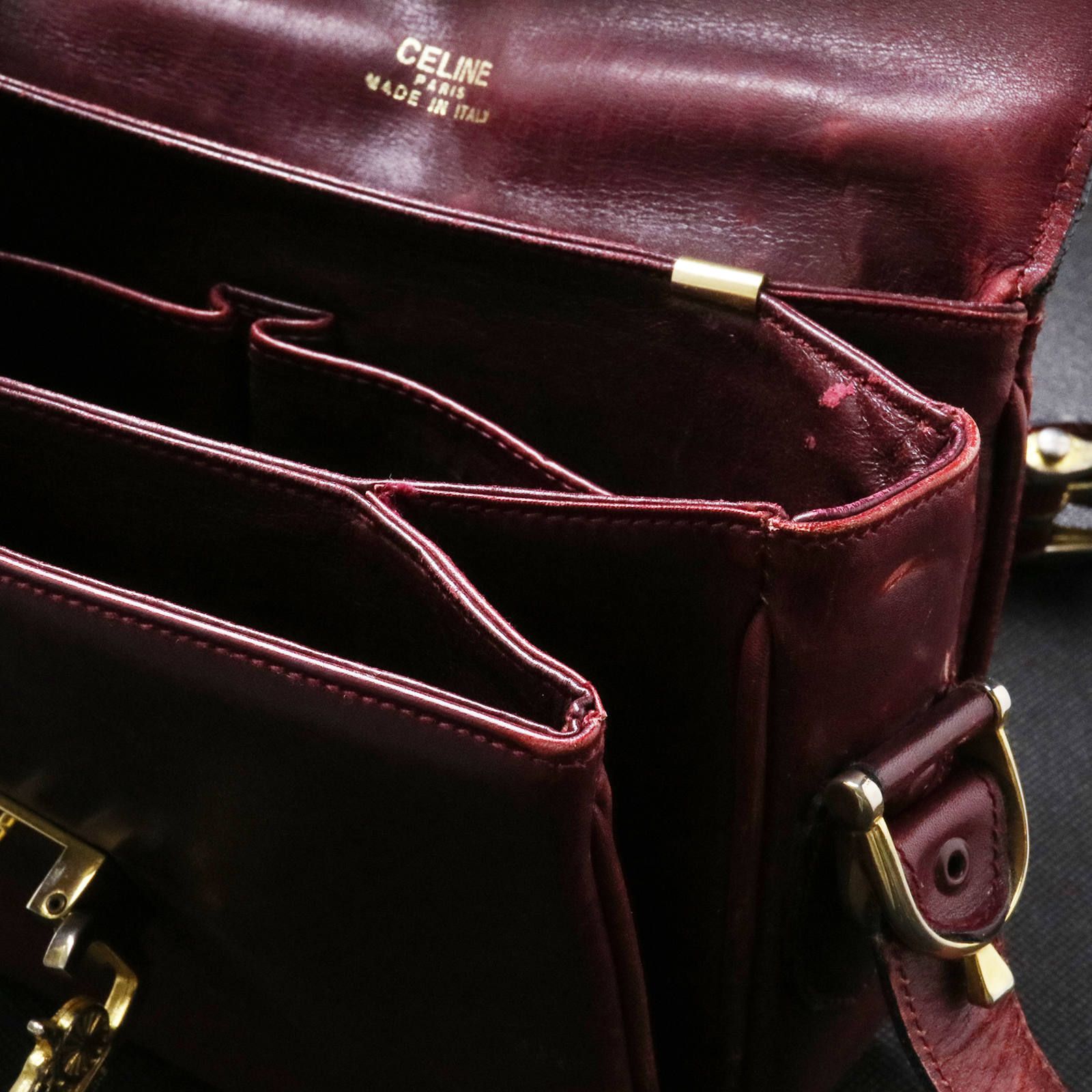 美品オールドCELINE馬車ロゴボタン スカートフランス製 ヴィンテージM