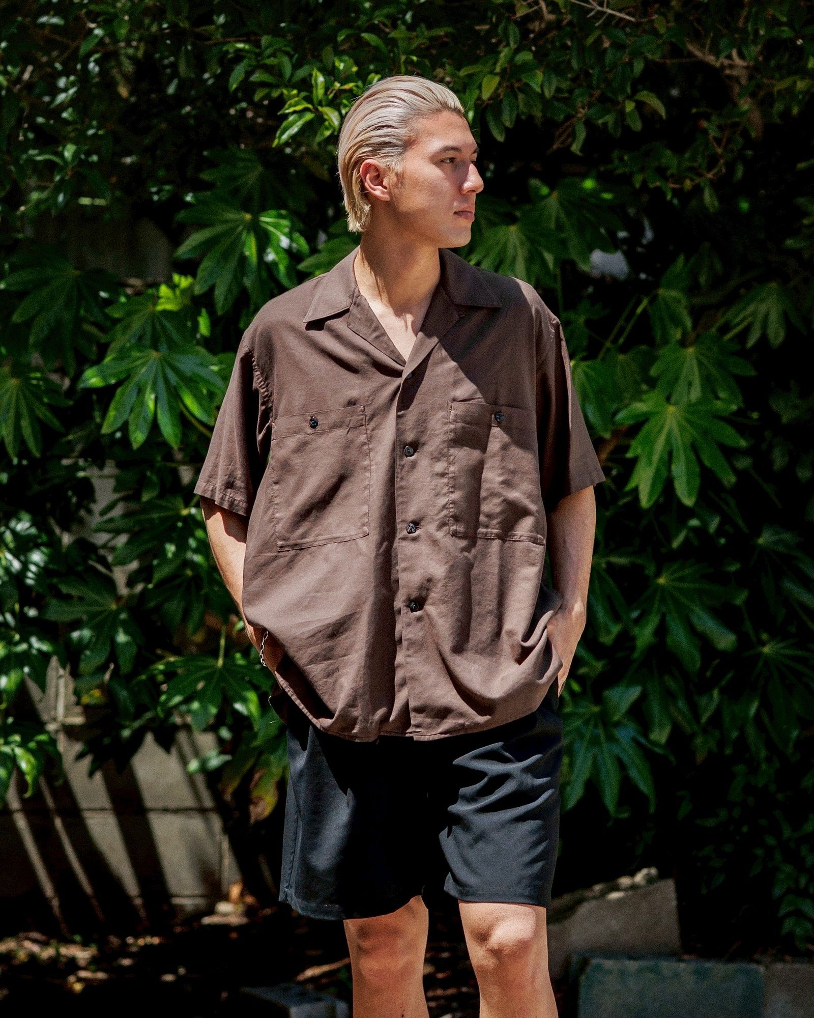 YOKE - ヨーク25SUMMER シャツ FRINGE CHECK TWEED OPEN COLLAR SHIRT