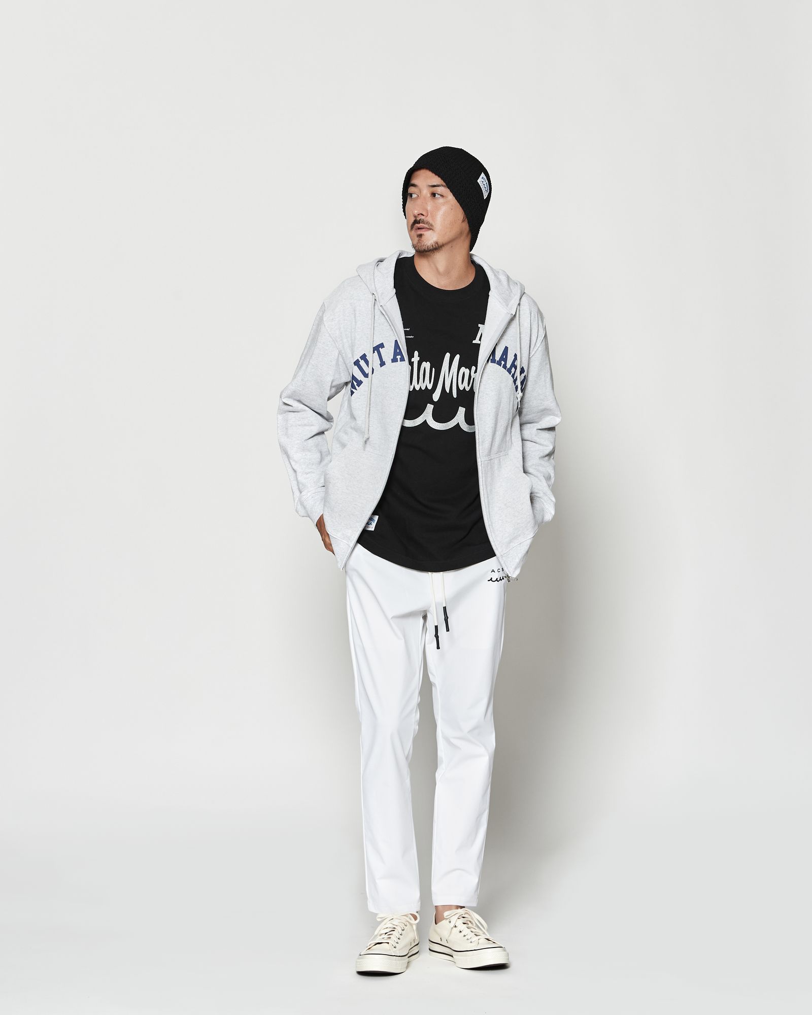 muta - muta MARINE × ACANTHUS / アーチロゴ スウェットジップ