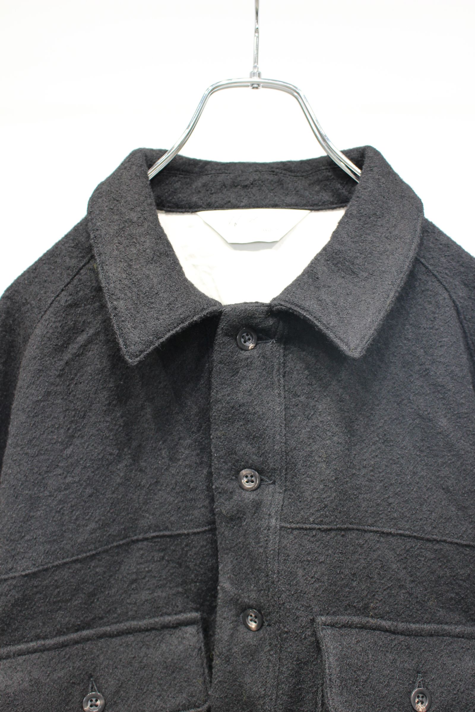 ANCELLM - SHRINK WOOL LAYERING JACKET | BLACK | レイヤリング
