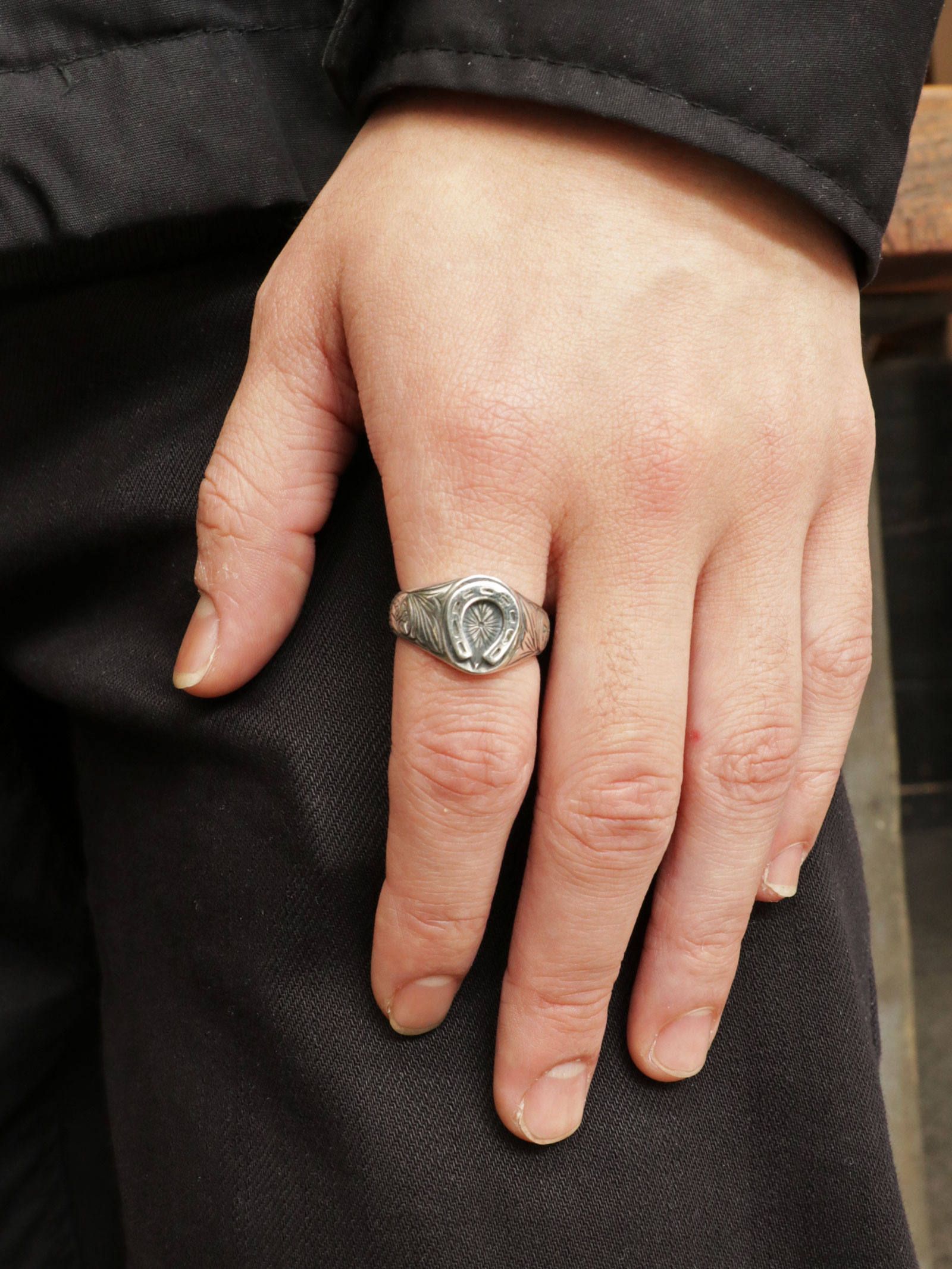 galciaホースシューリング シルバー アクセ メンズ LUCK