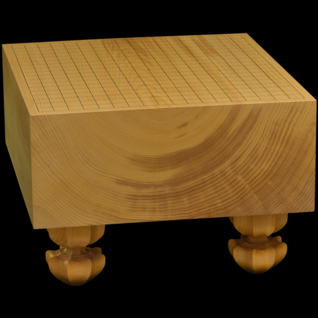 国産本榧足付碁盤 5寸8分（木裏） ga50042 | 前川榧碁盤店