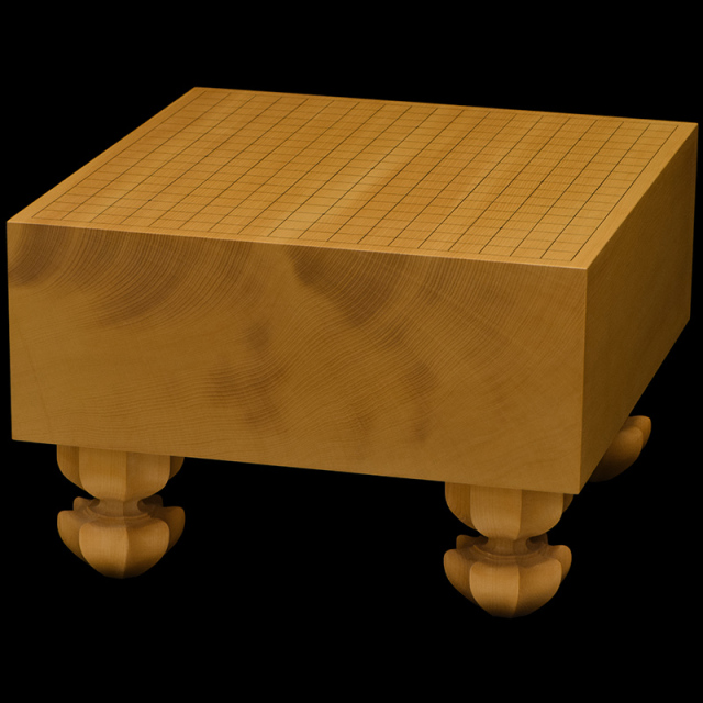 国産本榧足付碁盤 5寸4分（天柾） ga50043 | 前川榧碁盤店