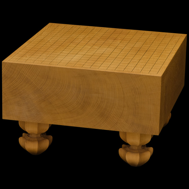 国産本榧足付碁盤 5寸3分（天柾） ga50047 | 前川榧碁盤店