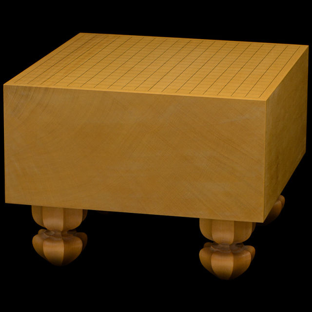 本榧足付碁盤 5寸3分（天地柾） ga50048 | 前川榧碁盤店