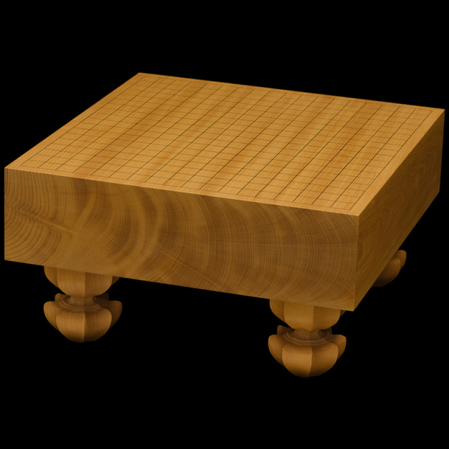 国産本榧足付碁盤 3寸8分（天地柾） ga30011 | 前川榧碁盤店