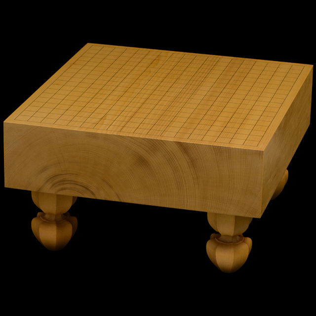 国産本榧足付碁盤 5寸4分（天柾） ga50043 | 前川榧碁盤店