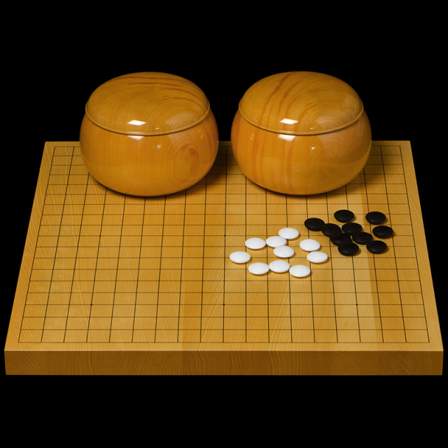 本榧1.5寸卓上碁盤セット（ハギ盤・上） | 前川榧碁盤店