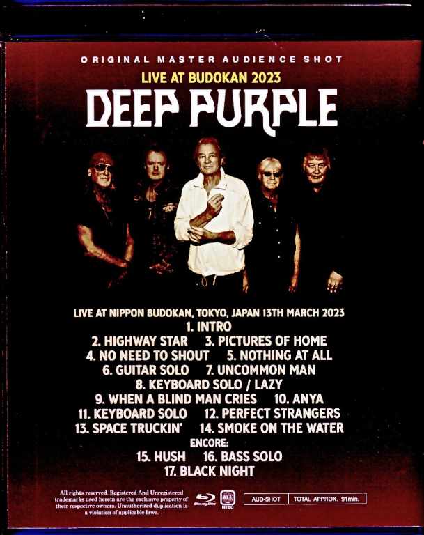 Deep Purple ディープ・パープル/Tokyo,Japan 2023 Complete Blu-Ray