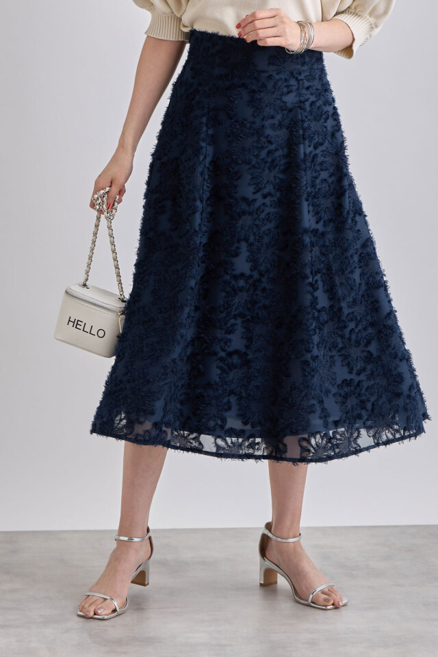 シャギージャガードフレアスカート