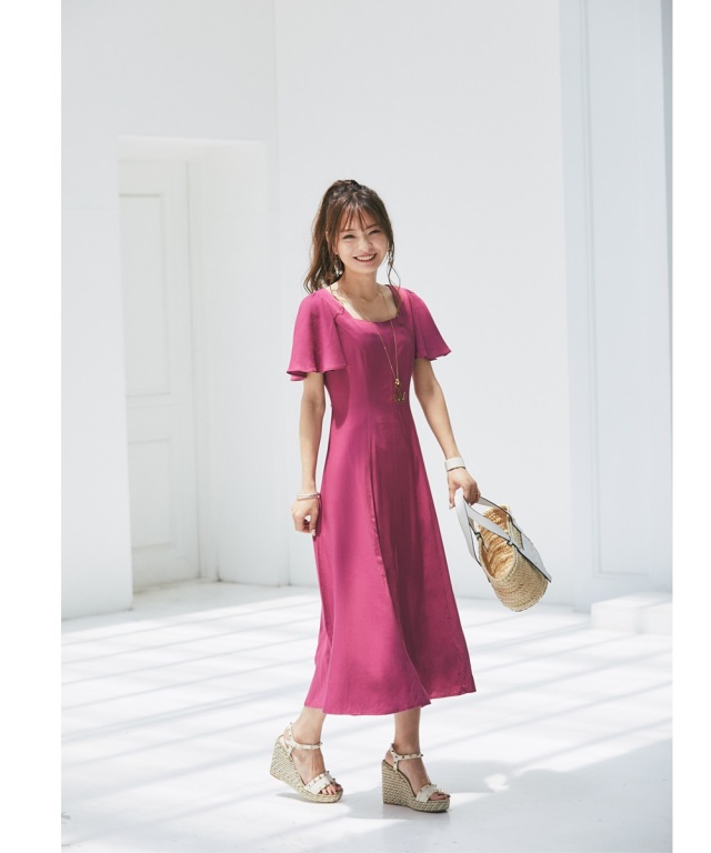 成瀬愛里さん着用】前後2WAYフレアスリーブワンピース