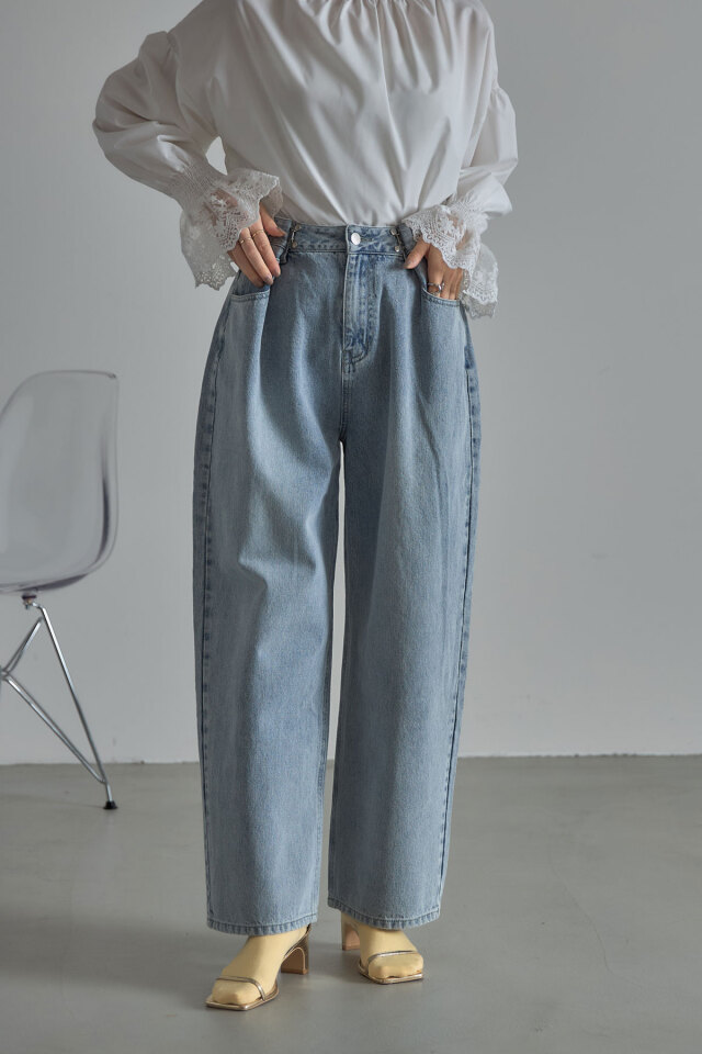 ウエストフックタックデニム