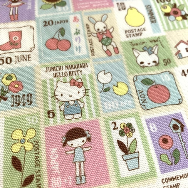 中原淳一/ひまわりや】中原淳一×ハローキティ 昭和レトロコラボ生地
