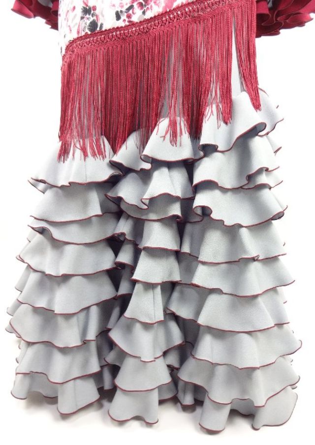 フラメンコ衣装 白・赤・黒水玉・ツーピース