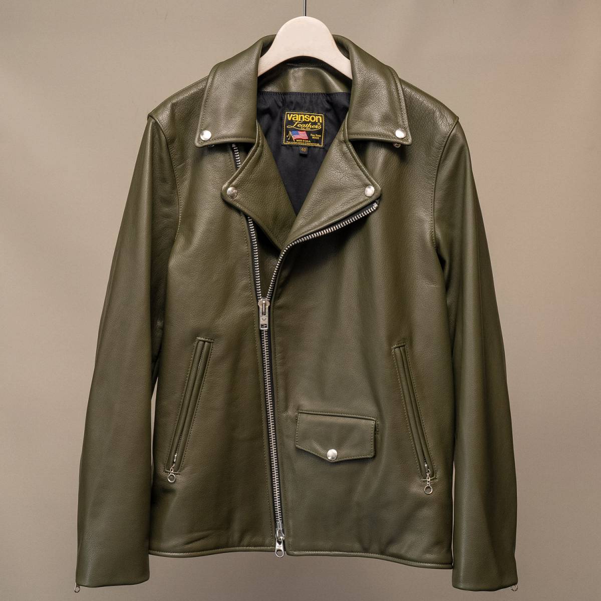 Vanson Special Custom Doulbe Riders Jacket Type 2 Olive ダブル