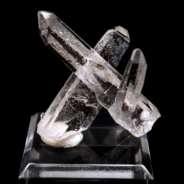 天然 水晶 クラスター ミニ 23g 台座付き ブラジル ゼッカ産 透明感が