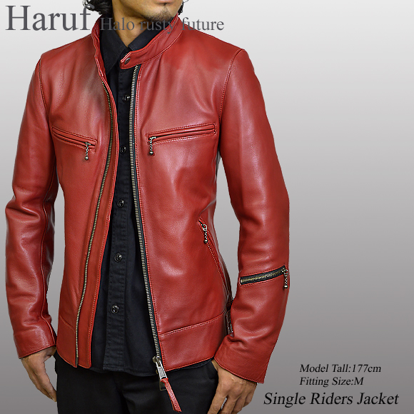 Harufブランドオリジナル。スタンドカラーのシングルライダース