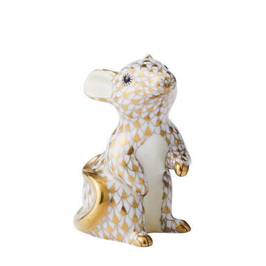 干支置物・ねずみ（ゴールド）